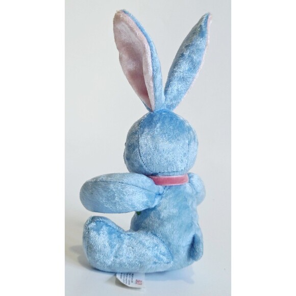 Billion Team Limited Bunny Rabbit Plush Blue Stuffed Toy Embroidered Carrot 7" - Picture 6 of 13